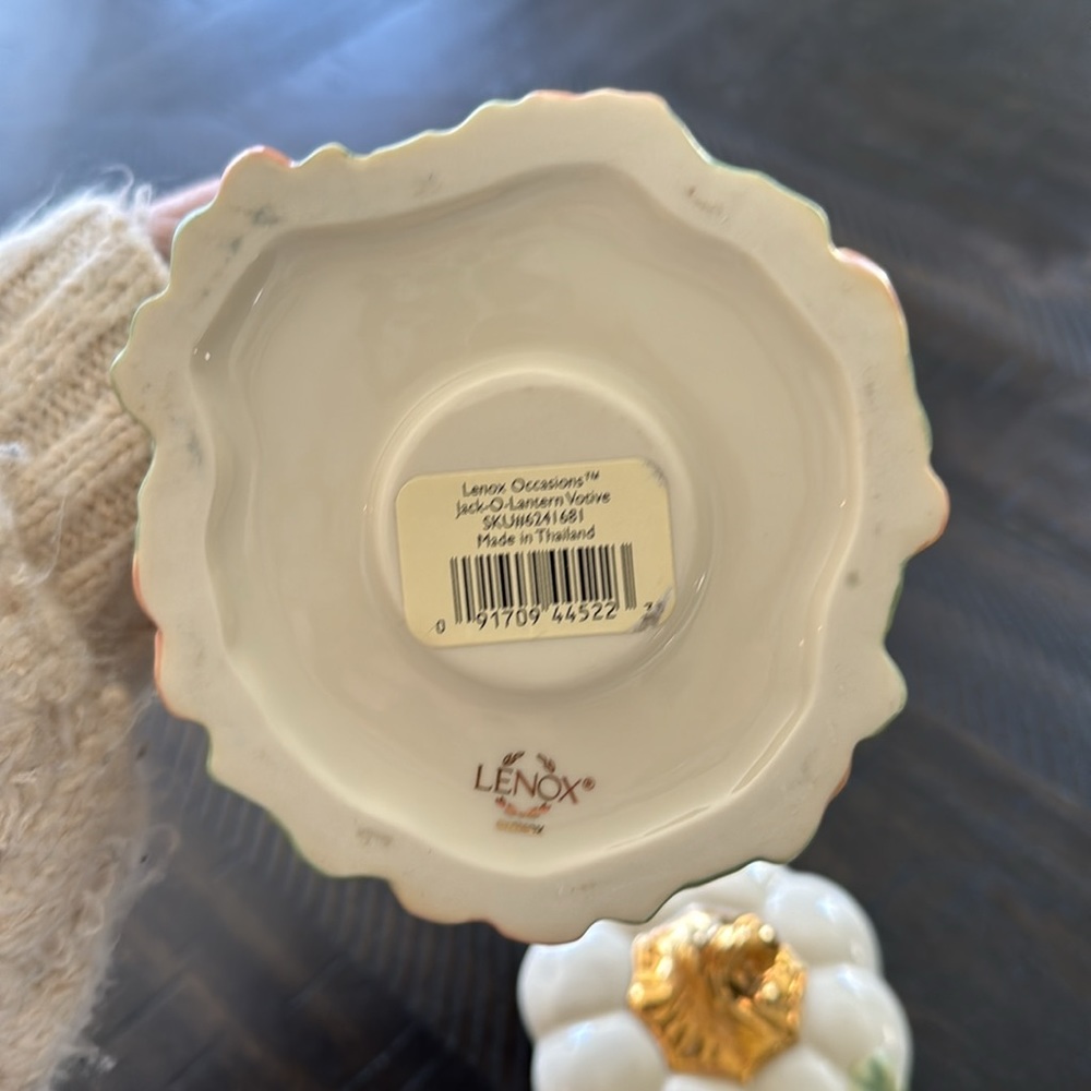 Lenox Pumpkin Votive Holder 5” Tall - Picture 4 of 4